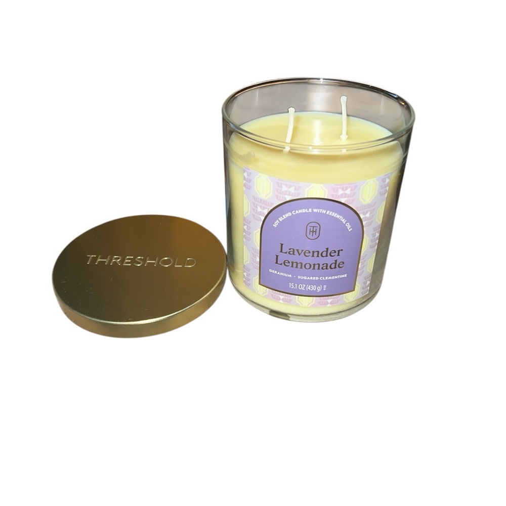 Threshold Lavender Lemonade 2-Wick Jar Candle - Yellow and Gold